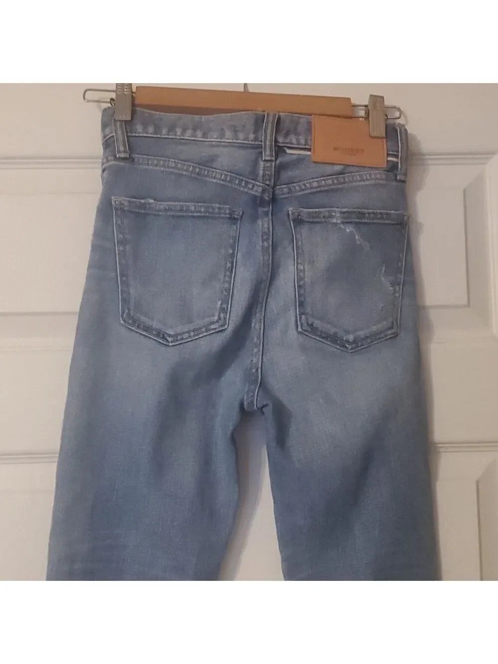 Moussy Vintage Keans Women's Size 000 Faded Blue Hammond Skinny Distressed Rips